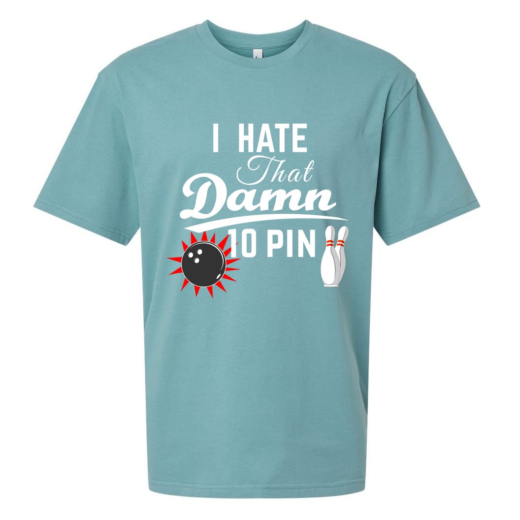 Bowling I Hate That Damn 10 Pin Sueded Cloud Jersey T-Shirt
