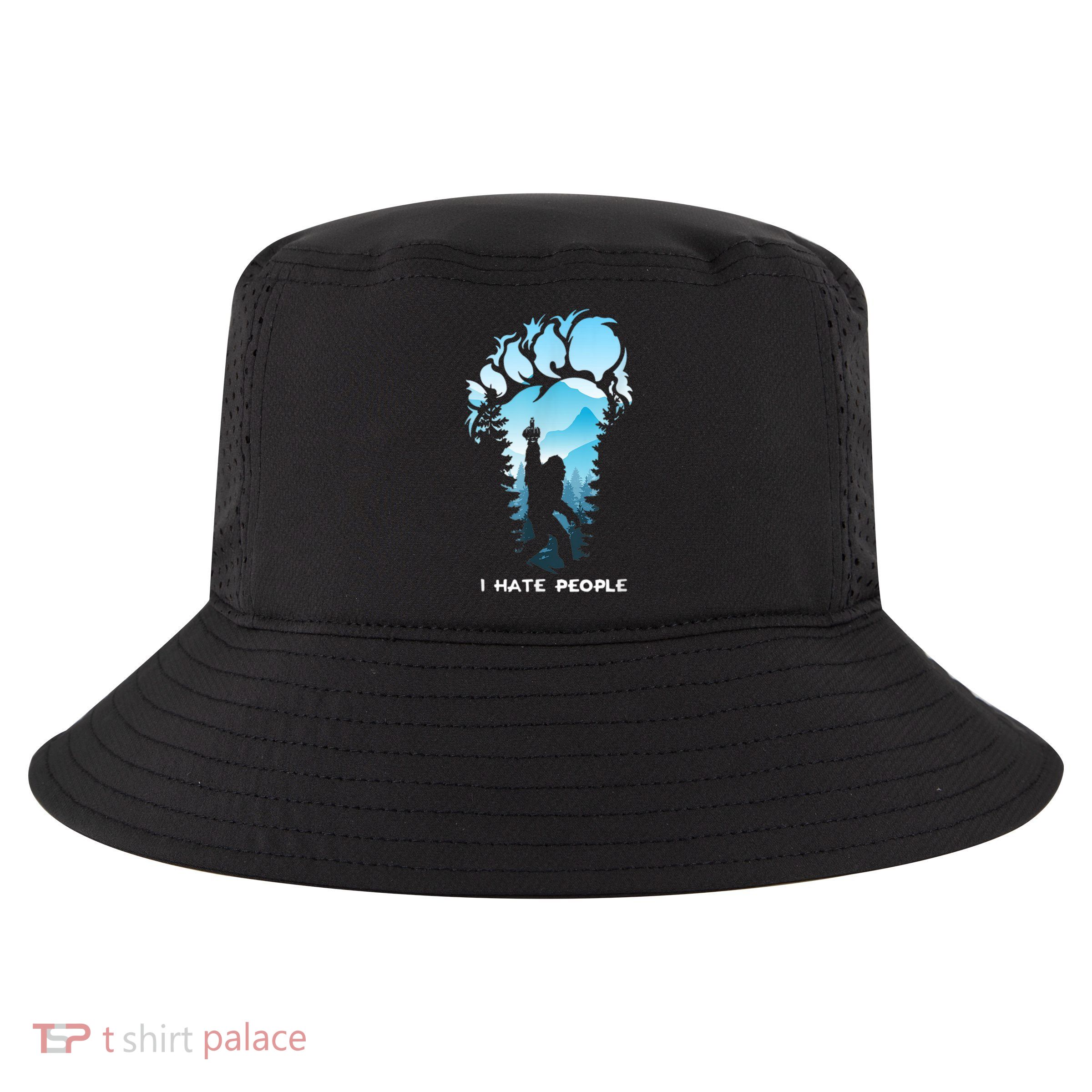Bigfoot I Hate People Bigfoot Camping Watercolor Cool Comfort Performance Bucket Hat