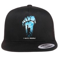 Bigfoot I Hate People Bigfoot Camping Watercolor Flatbill Hat