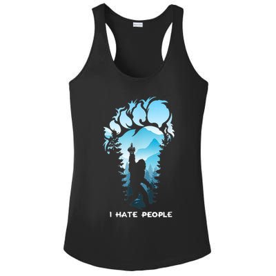 Bigfoot I Hate People Bigfoot Camping Watercolor Ladies PosiCharge Competitor Racerback Tank