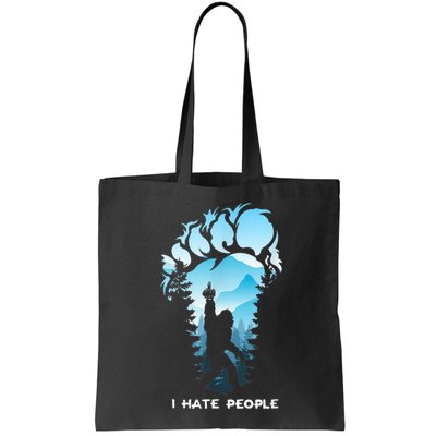 Bigfoot I Hate People Bigfoot Camping Watercolor Bag