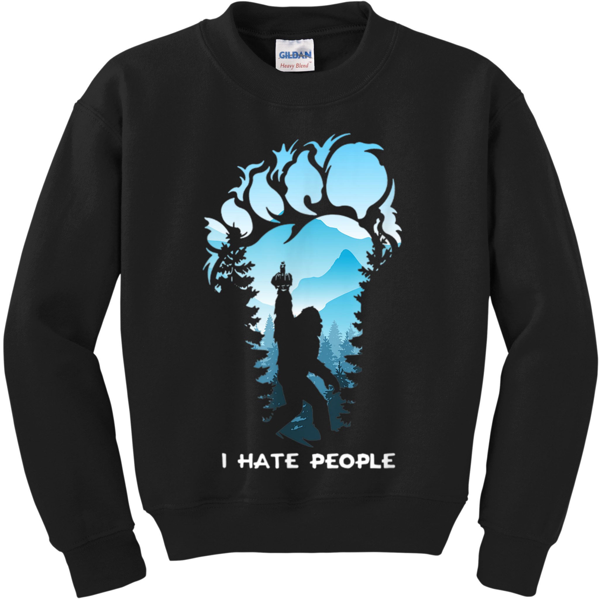 Bigfoot I Hate People Bigfoot Camping Watercolor Kids Sweatshirt