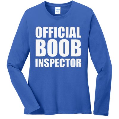 Boob Inspector Halloween Costume Gift Boobs 31st October Ladies Long Sleeve Shirt