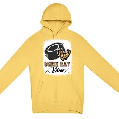 Bleached Ice Hockey Game Day Vibes Leopard Game Day Gift Premium Pullover Hoodie