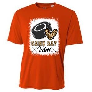 Bleached Ice Hockey Game Day Vibes Leopard Game Day Gift Cooling Performance Crew T-Shirt