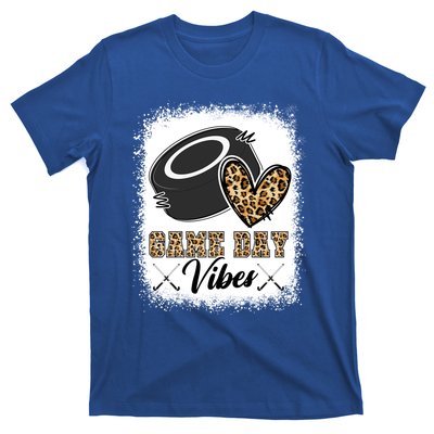 Bleached Ice Hockey Game Day Vibes Leopard Game Day Gift T-Shirt