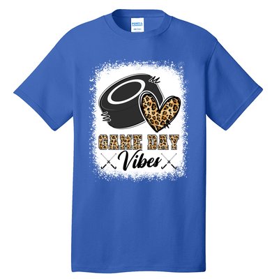 Bleached Ice Hockey Game Day Vibes Leopard Game Day Gift Tall T-Shirt