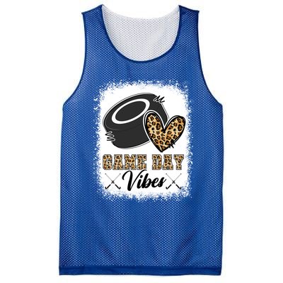 Bleached Ice Hockey Game Day Vibes Leopard Game Day Gift Mesh Reversible Basketball Jersey Tank