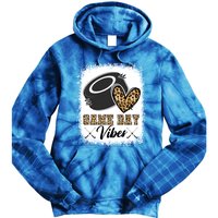 Bleached Ice Hockey Game Day Vibes Leopard Game Day Gift Tie Dye Hoodie