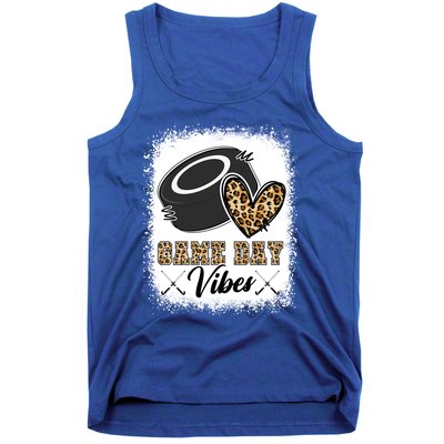 Bleached Ice Hockey Game Day Vibes Leopard Game Day Gift Tank Top