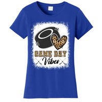 Bleached Ice Hockey Game Day Vibes Leopard Game Day Gift Women's T-Shirt