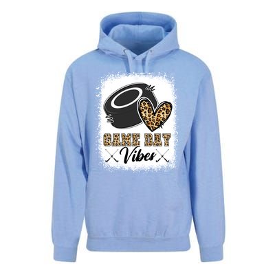 Bleached Ice Hockey Game Day Vibes Leopard Game Day Gift Unisex Surf Hoodie