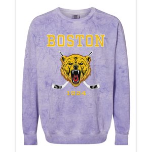 Boston Ice Hockey Fear The Bear Colorblast Crewneck Sweatshirt