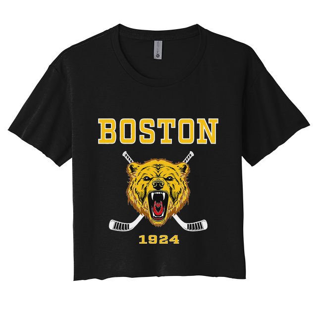 Boston Ice Hockey Fear The Bear Crop Top