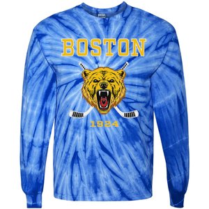 Boston Ice Hockey Fear The Bear Tie-Dye Long Sleeve Shirt