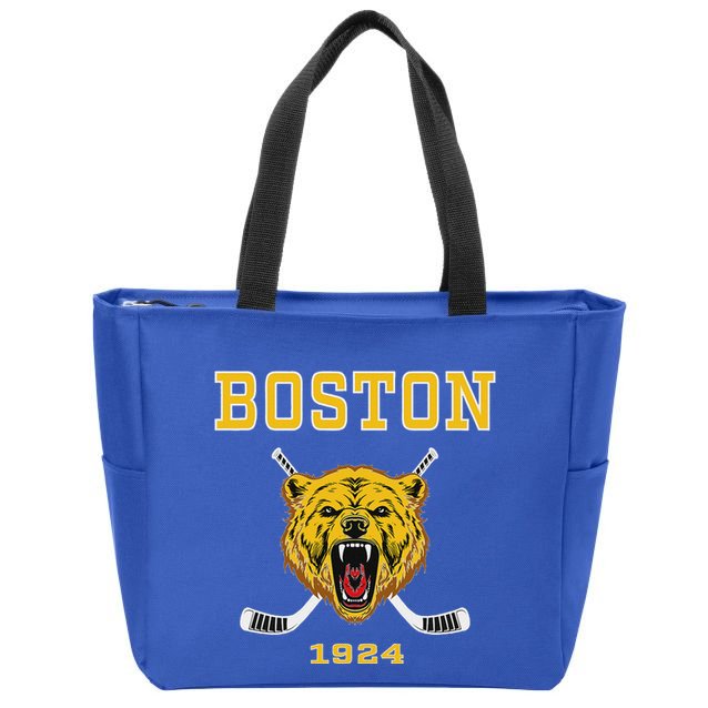 Boston Ice Hockey Fear The Bear Zip Tote Bag