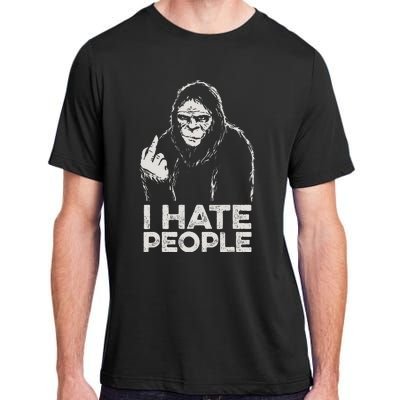 Bigfoot I Hate People Sasquatch Middle Finger Adult ChromaSoft Performance T-Shirt