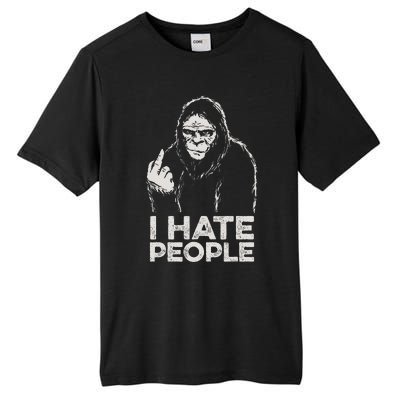 Bigfoot I Hate People Sasquatch Middle Finger Tall Fusion ChromaSoft Performance T-Shirt