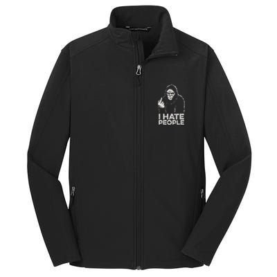 Bigfoot I Hate People Sasquatch Middle Finger Core Soft Shell Jacket