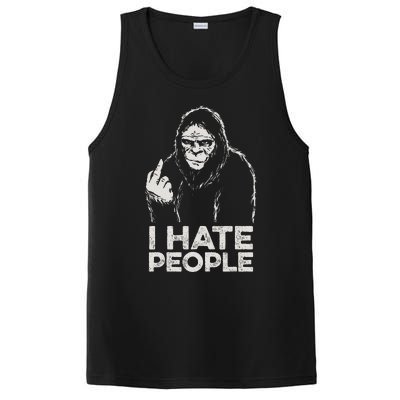 Bigfoot I Hate People Sasquatch Middle Finger PosiCharge Competitor Tank