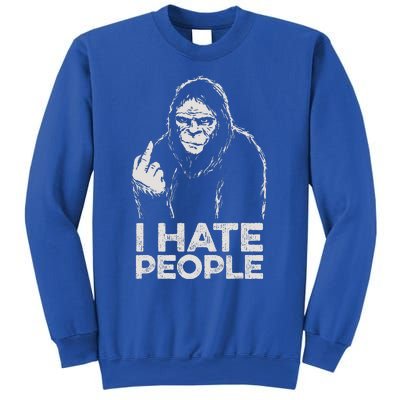 Bigfoot I Hate People Sasquatch Middle Finger Sweatshirt