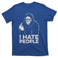 Bigfoot I Hate People Sasquatch Middle Finger T-Shirt