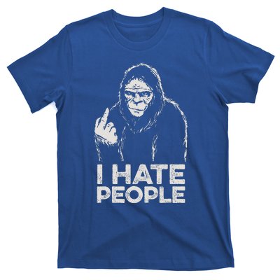 Bigfoot I Hate People Sasquatch Middle Finger T-Shirt