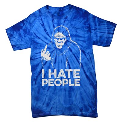 Bigfoot I Hate People Sasquatch Middle Finger Tie-Dye T-Shirt