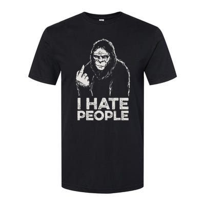 Bigfoot I Hate People Sasquatch Middle Finger Softstyle CVC T-Shirt