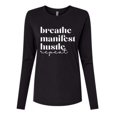 Breathe Ifest Hustle Repeat Mindfulness Self Love Yoga Gift Womens Cotton Relaxed Long Sleeve T-Shirt