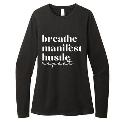 Breathe Ifest Hustle Repeat Mindfulness Self Love Yoga Gift Womens CVC Long Sleeve Shirt