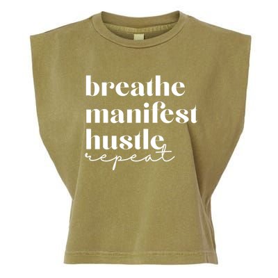 Breathe Ifest Hustle Repeat Mindfulness Self Love Yoga Gift Garment-Dyed Women's Muscle Tee