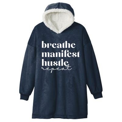 Breathe Ifest Hustle Repeat Mindfulness Self Love Yoga Gift Hooded Wearable Blanket