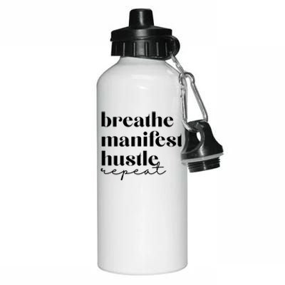 Breathe Ifest Hustle Repeat Mindfulness Self Love Yoga Gift Aluminum Water Bottle