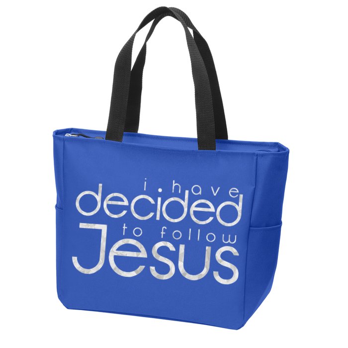 Baptism I Have Decided To Follow Jesus Zip Tote Bag