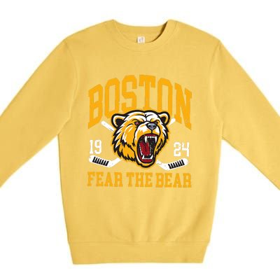 Boston Ice Hockey Fear The Bear Premium Crewneck Sweatshirt