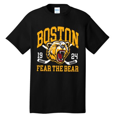 Boston Ice Hockey Fear The Bear Tall T-Shirt