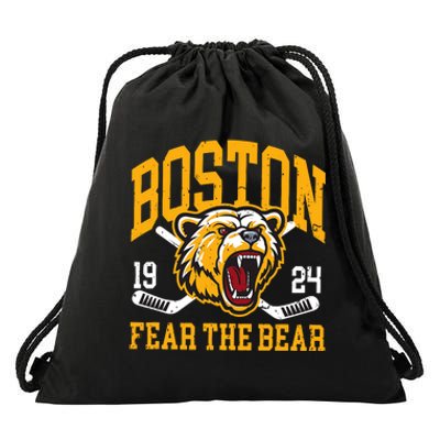 Boston Ice Hockey Fear The Bear Drawstring Bag