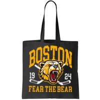 Boston Ice Hockey Fear The Bear Tote Bag