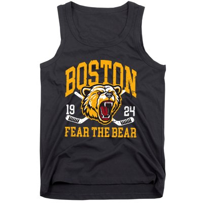 Boston Ice Hockey Fear The Bear Tank Top