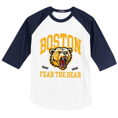 Boston Ice Hockey Fear The Bear Baseball Sleeve Shirt