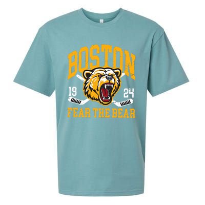 Boston Ice Hockey Fear The Bear Sueded Cloud Jersey T-Shirt