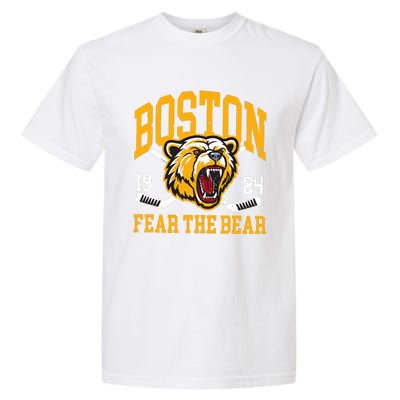 Boston Ice Hockey Fear The Bear Garment-Dyed Heavyweight T-Shirt