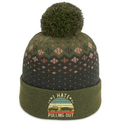 Boat I Hate Pulling Out Retro Boating Captain Motorboat Gift The Baniff Cuffed Pom Beanie