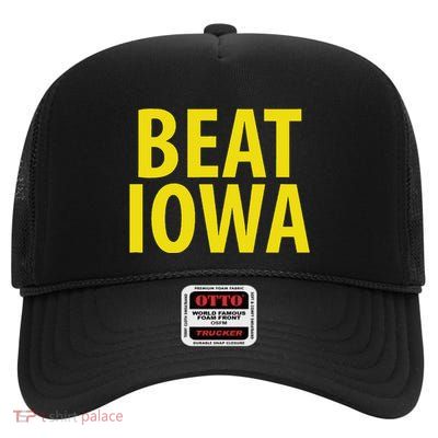 Beat Iowa House Divided State Of Ia High Crown Mesh Back Trucker Hat