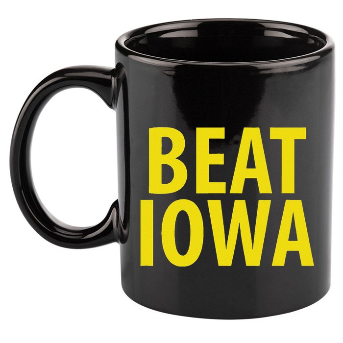 Beat Iowa House Divided State Of Ia 11oz C Handle Ceramic Mug