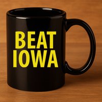 Beat Iowa House Divided State Of Ia 11oz C Handle Ceramic Mug