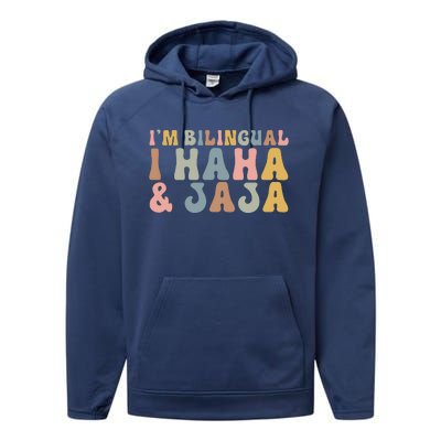 Bilingual I Haha And Jaja Sarcastic Spanish Teacher Performance Fleece Hoodie