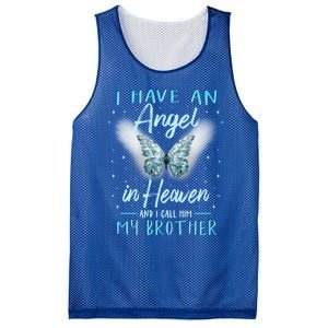 Brother I Have Angel In Heaven Love Family Remembrance Great Gift Mesh Reversible Basketball Jersey Tank