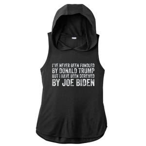 But I Have Been Screwed By Joe Biden Ladies PosiCharge Tri-Blend Wicking Draft Hoodie Tank